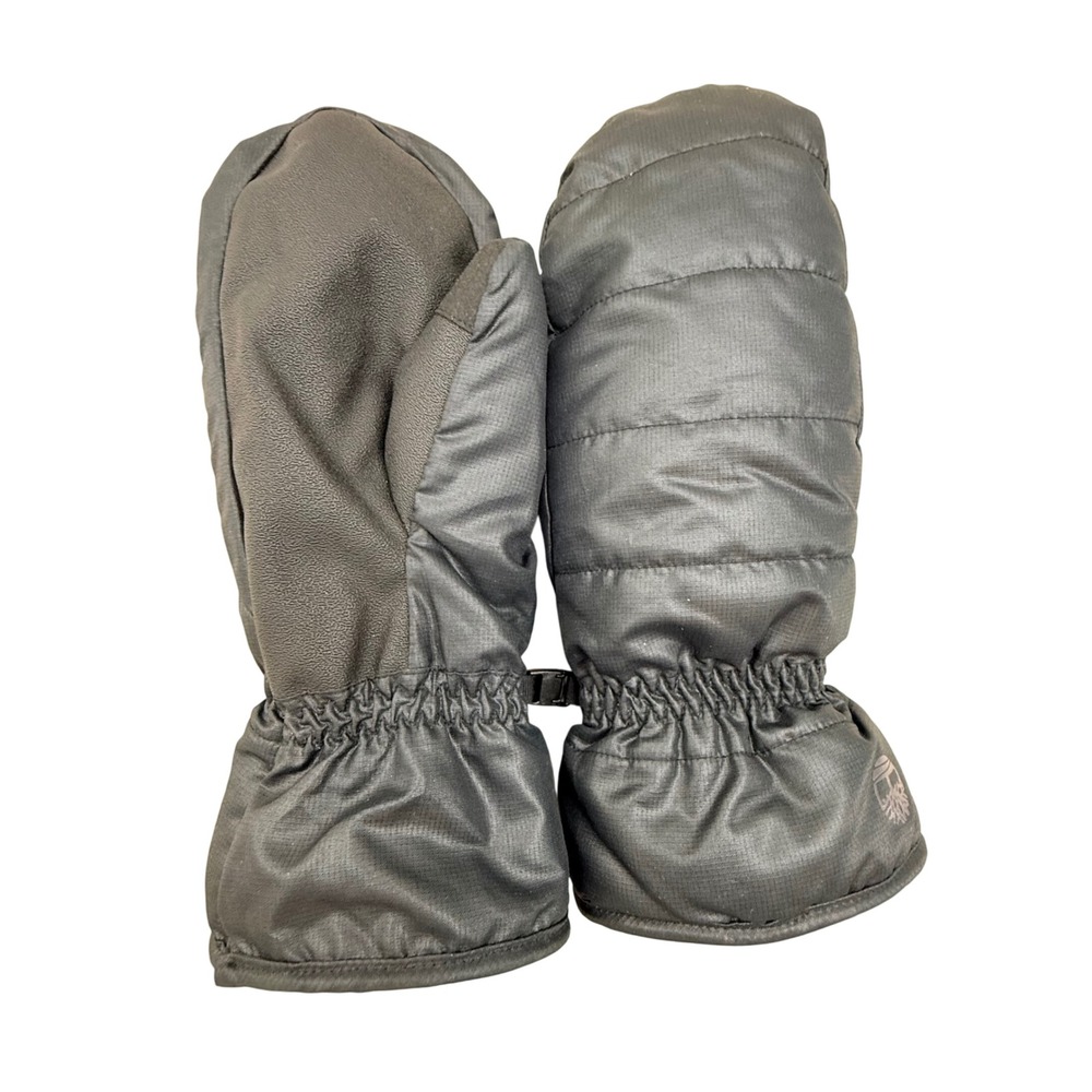 Timberland Mens Gray Quilted Fleece Lined Insulated Winter Mittens S/M